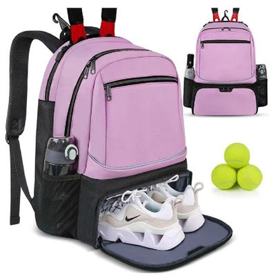 Mochila de tenis personalizada para 2 raquetas con espacio para zapatos separados para sostener raquetas de squash de bádminton