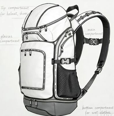 Bolso de deportes al aire libre de poliéster resistente al agua con colores personalizados y panel trasero de malla para la transpirabilidad