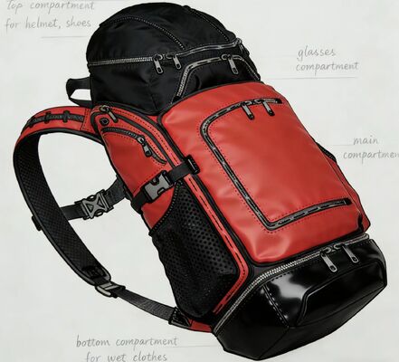 Bolsa Deportiva para Exteriores con Panel Trasero de Malla, Poliéster Resistente al Agua y Tiras Reflectantes para Gimnasio y Viajes