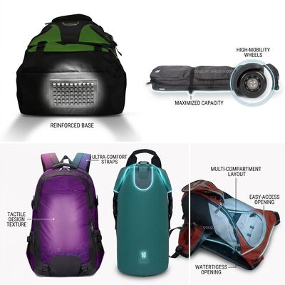 Bolso de botas de esquí con acolchado con casco separado Compartimiento de casco pesado con cremallera de doble manija de transporte Deportes de invierno Viajes