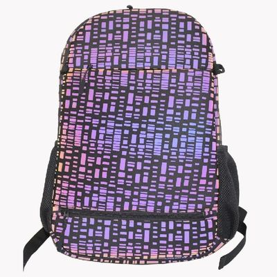 Estudiante de nylon Backpack del enrejado fluorescente de la púrpura de las muchachas