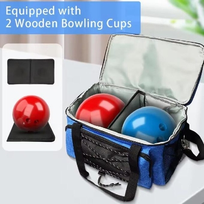 Bolos deportivos personalizados Bolos de bolos con accesorios adicionales Dos bolas Bolos de bolos con portabolas acolchados