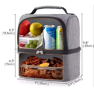 Bolsa de refrigeración aislada de oxford a prueba de agua de aluminio de doble cubierta bolsa de almuerzo