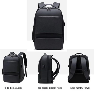 Mochila de viaje negra de nylon a prueba de agua Mochila de computadora para estudiantes de escuela