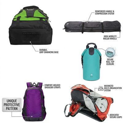 Bolso de botas de esquí con acolchado con casco separado Compartimiento de casco pesado con cremallera de doble manija de transporte Deportes de invierno Viajes