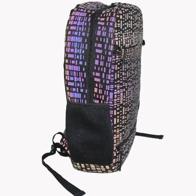 Estudiante de nylon Backpack del enrejado fluorescente de la púrpura de las muchachas
