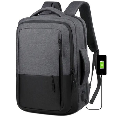 Mochila portátil de negocios ligera e impermeable con puerto de carga USB