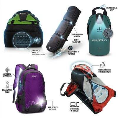 Mochila de senderismo de 40L impermeable con pegamento de palo de trekking Sistema de suspensión ergonómica Mochila de día para acampar al aire libre